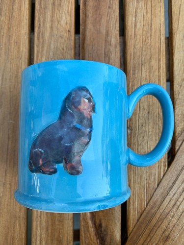 Blue mug with - mug, dog