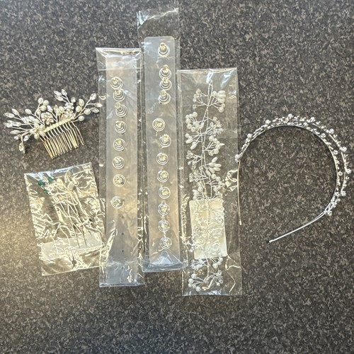 Bridal silver metal crystal - bridal, &