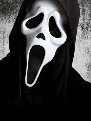 Scream ghost face mask - w/, hood