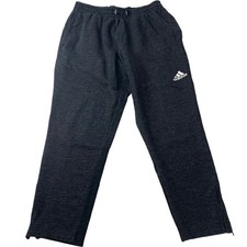 Adidas Track Pants Jogger Zip Pockets Black Gym Fitness Women UK L