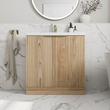 Fluted 800mm bathroom vanity - fluted,