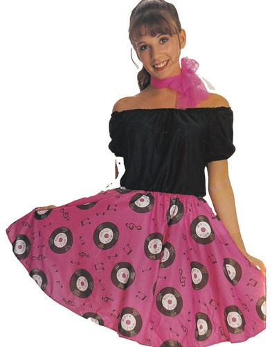 Poodle skirt pink dress black - poodle,