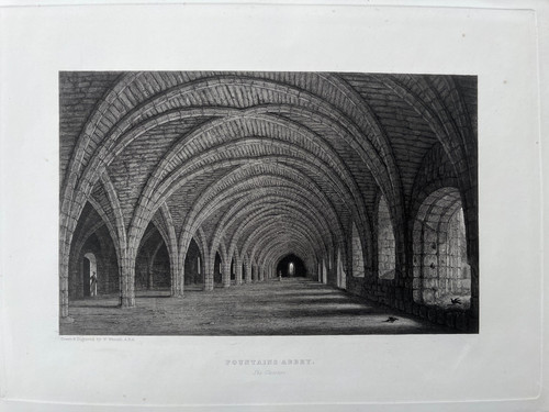 1846 antique print - 1846, fountains
