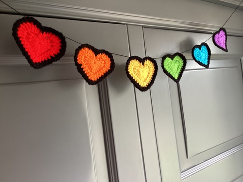 Crocheted bright coloured - crocheted,
