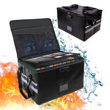 Large Fireproof Document Box Waterproof Safe Storage Bag w/ Password Zipper Lock