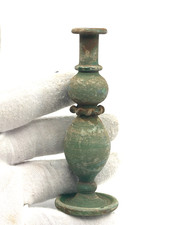 Tall Green Roman Glass Bottle