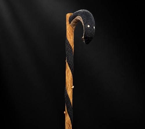 Hand carved snake - carved,