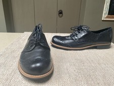 Red or Dead ROSIE Navy Blue Leather Brogue Oxford Lace Up Shoes 7 UK 40 EU