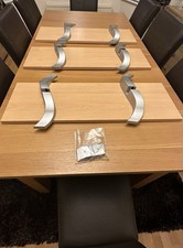 Set Of 3 Beech Wall Shelves With S Shaped Wave Brackets And Fittings