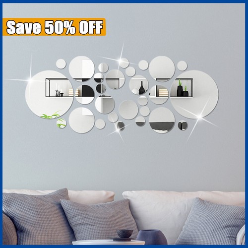 32pcs round mirror tiles wall - round,