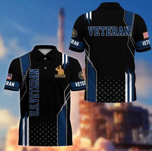Veteran blue men polo - blue, shirt