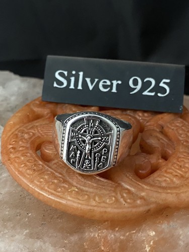 Solid silver crucifix - solid, ring