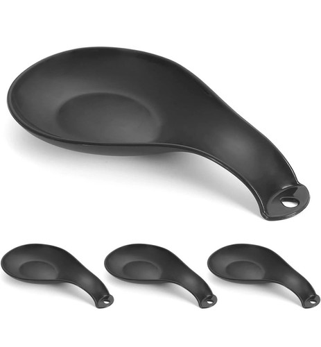 Black plastic spoon - plastic, rest