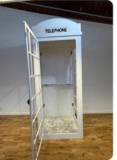 White wooden telephone box - white,