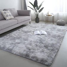 Fluffy Rug Large Shaggy Rugs Living Room Bedroom Checkered Soft Carpet Floor Mat