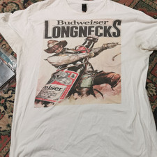 budweiser longnecks vintage style unofficial mens xl gildan t-shirt
