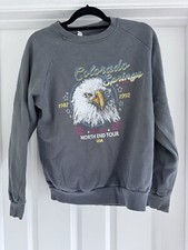 Topshop Size S Grey Colorado Springs Eagle Print Long Sleeve Sweatshirt Jumper 