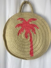 Marks And Spencers  , Straw Holiday  Beach Bag , Palm Tree Motif