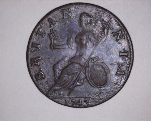1743 half penny george - half,