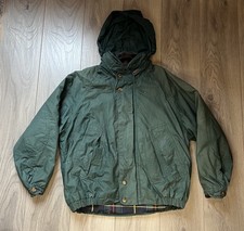 Men’s Nautica Jacket Medium Green Sailing Retro Windbreaker Hooded Coat