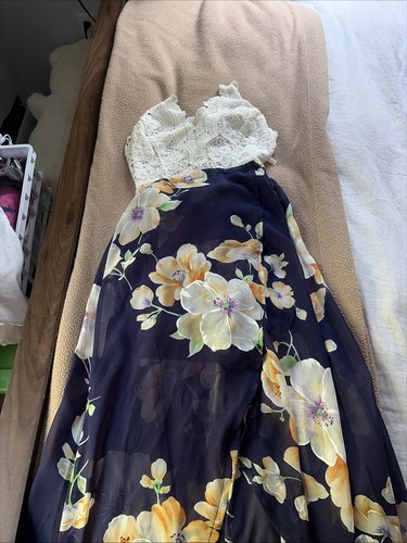 White lace floral - white, maxi