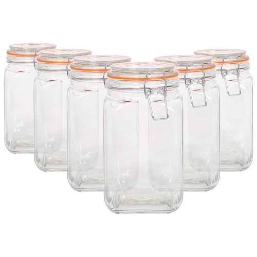 25l square glass jars - 6x,