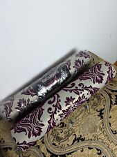 2x Exclusive Tuscany Velvet Flock Purple/Beige Brown Damask Wallpaper (J802)