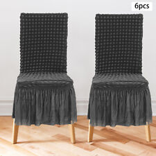 6 Pcs Chair Covers With Skirt