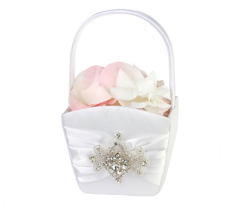 Elegant white jeweled flower - elegant,