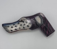 Carved Wood Dog Head Glass