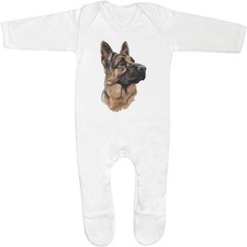 'German Shepherd Side View' Baby Romper Jumpsuits / Sleep suits (SS048931)