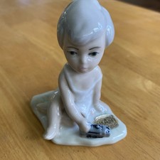 Casades Figurine Spanish Child Toddler with Train Statue Ornament