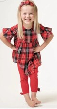 Girls Tartan Dress Set 3 Piece