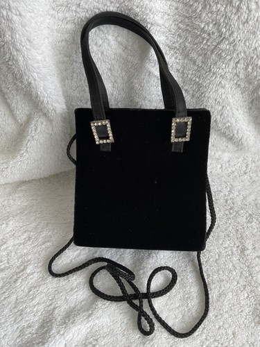 90s vintage black velvet mini - 90s,