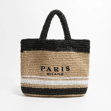 Hot Raffia Straw Square Tote Bag Woven