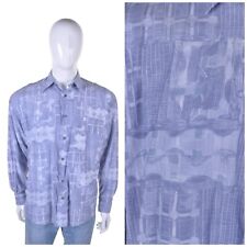 VINTAGE 90s Funky Print Shirt L Jazzy Abstract Pattern Disco 1990s Y2K