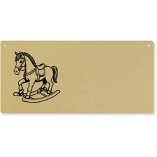 'Rocking Horse' Large Wooden Wall Plaque / Door Sign (DP00062704)