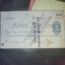 Midland bank used cheque - midland,