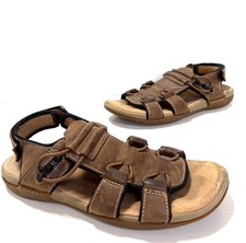 Mens CLARKS Active AIR Brown Leather Strapped Walking Sandals Size UK 8 Exc Cond
