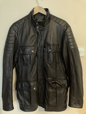 Hugo Boss Men's Leather Jacket Vintage Italian Nappa, Large