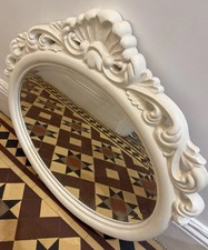 Cream Oval Wall Mirror Ornate