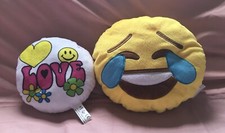 2 Soft Emoji Pillows 1 Yellow 1 White Different Sizes Love To Just Sit & Cuddle