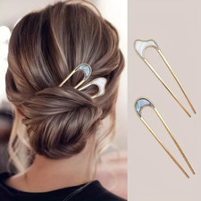 Womens Hair Pin U Shaped Fork Stick French Fashion Hairstyle Metal Hair Clips