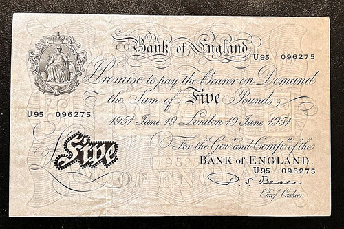 White fiver 1951 - bank, of