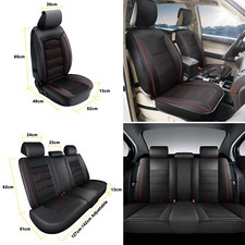 Full Set Car Seat Covers Black Deluxe Universal Protector Pu Leather Seat Covers