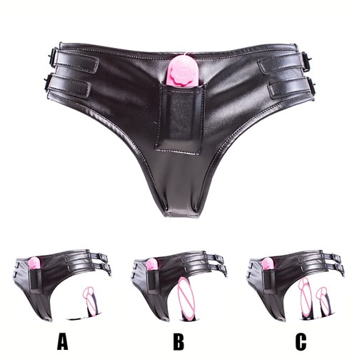 Silicone leather pants - leather, men