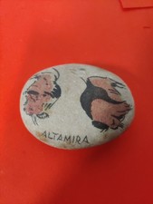ALTAMIRA Cave Painting Souvenir Piece, Painted Pebble Copy Of Cave Drawings