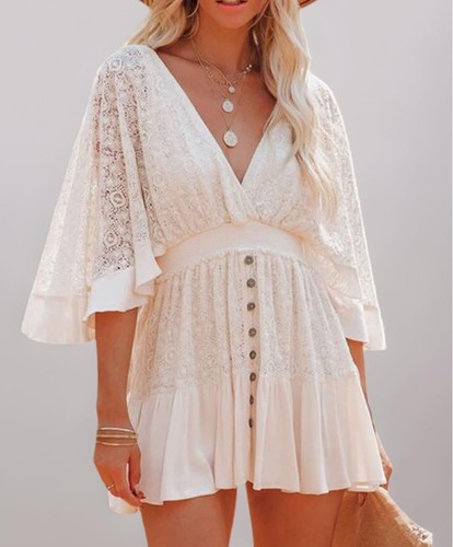 Summer dress flared sleeves - dress,