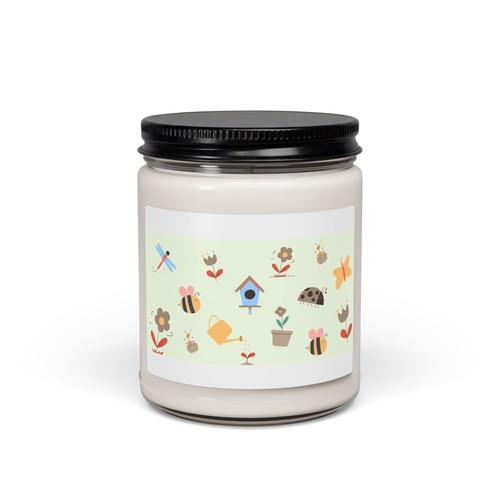 Spring garden bees candle - spring,