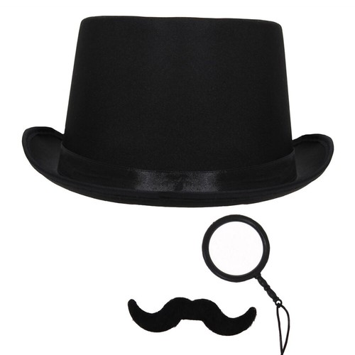 Top hat monocle moustache - top,